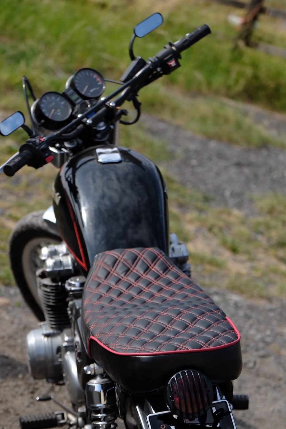 Back on the bike — the flat profile completely changes the line of the machine.